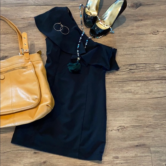 NWT DO+BE 1-shoulder Ruffle Dress - Picture 3 of 6